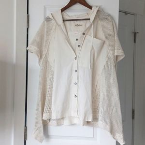 NWT Free People We The Free Mesh Hooded Poncho Hoodie